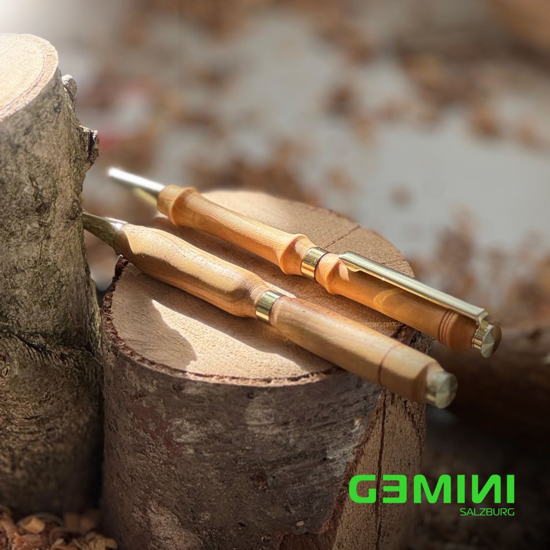 Kugelschreiber drechseln – mit Holz aus Nachbarsgarten