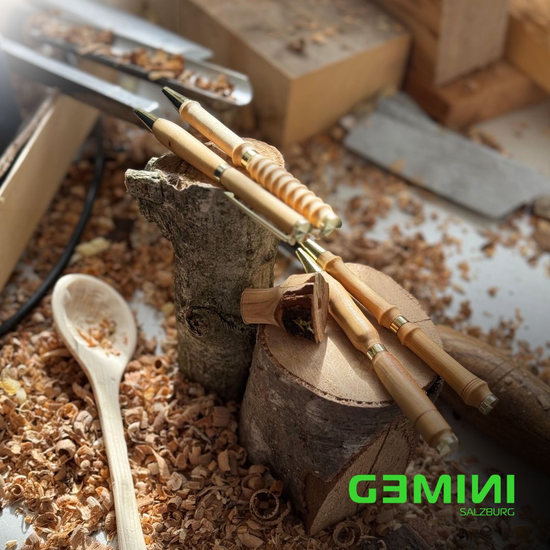 Kugelschreiber drechseln – mit Holz aus Nachbarsgarten